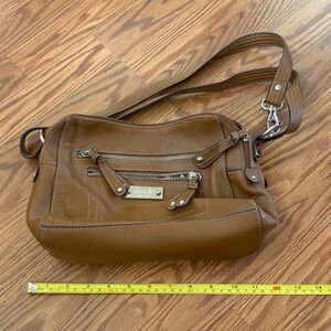Tignanello Tan Leather Shoulder Bag